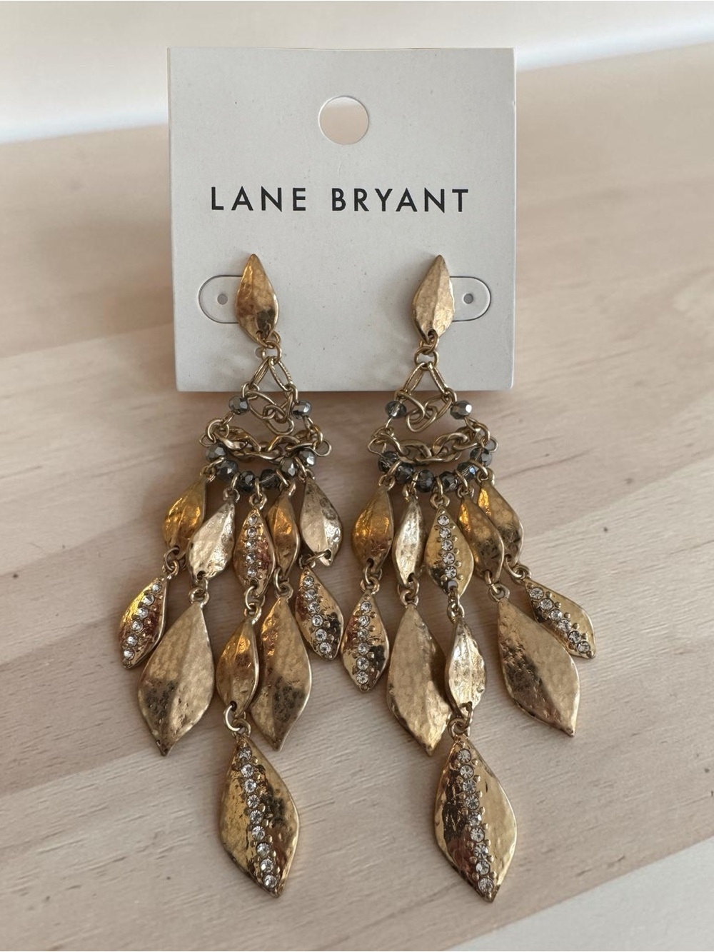 Lane Bryant Gold Leaf Cascade Dangle Earrings